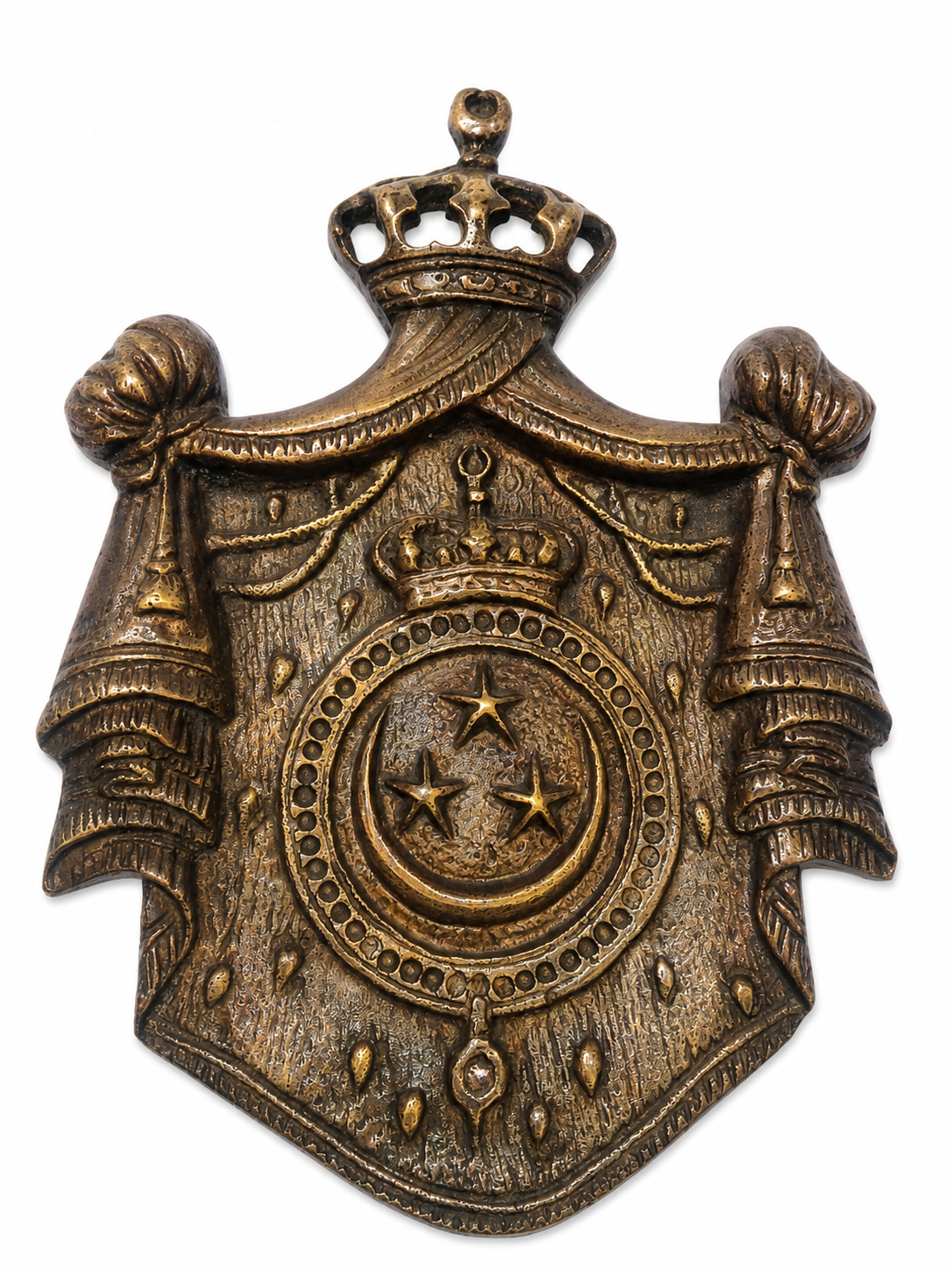 Vintage Solid Brass Royal Curtain Decorative Plaque