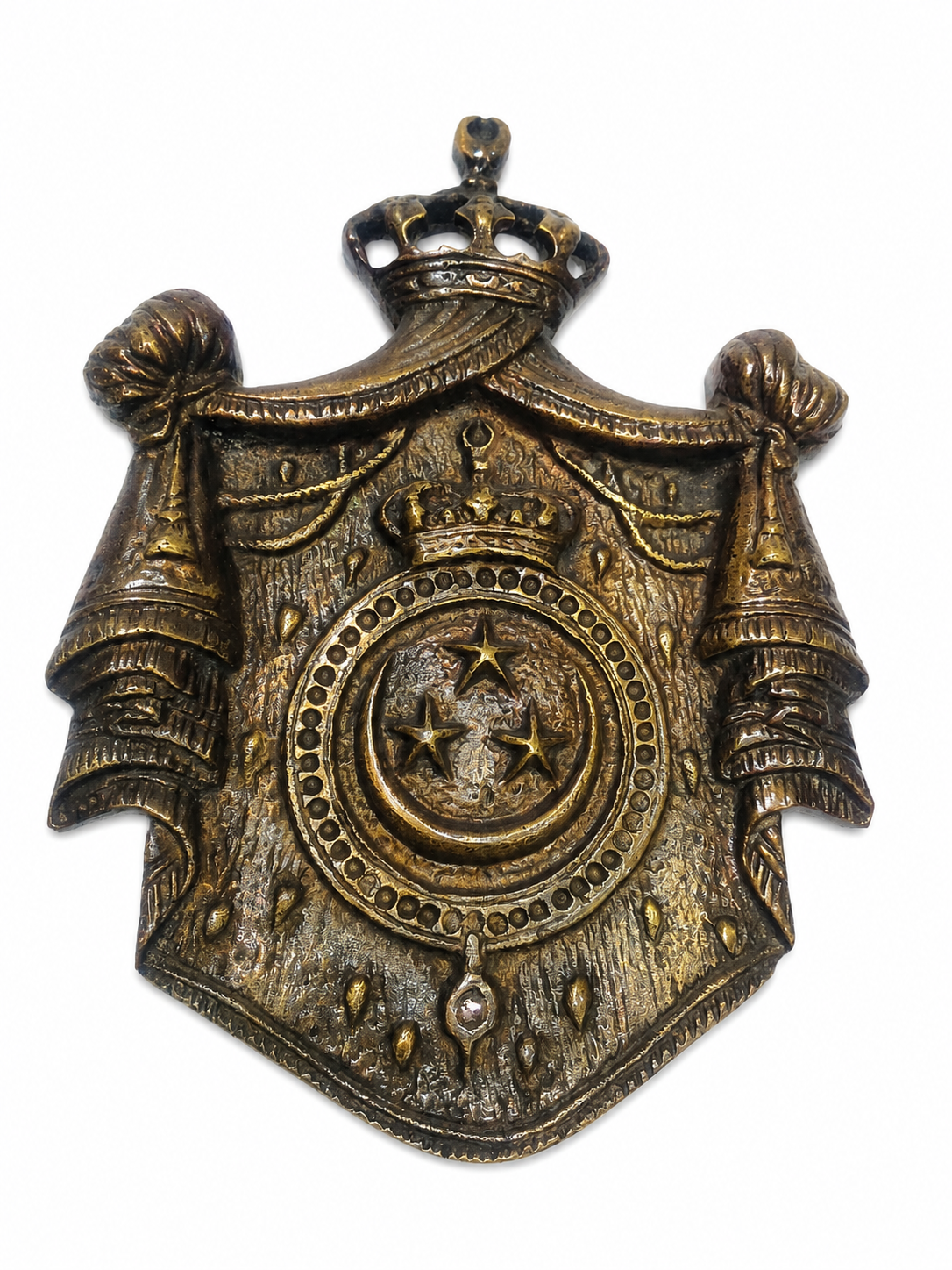 Vintage Solid Brass Royal Curtain Decorative Plaque
