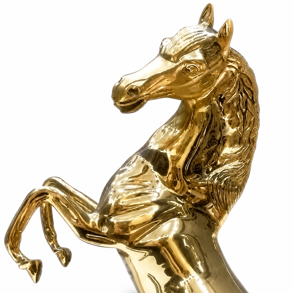 Handcrafted Solid Brass Rearing Horse Statue
