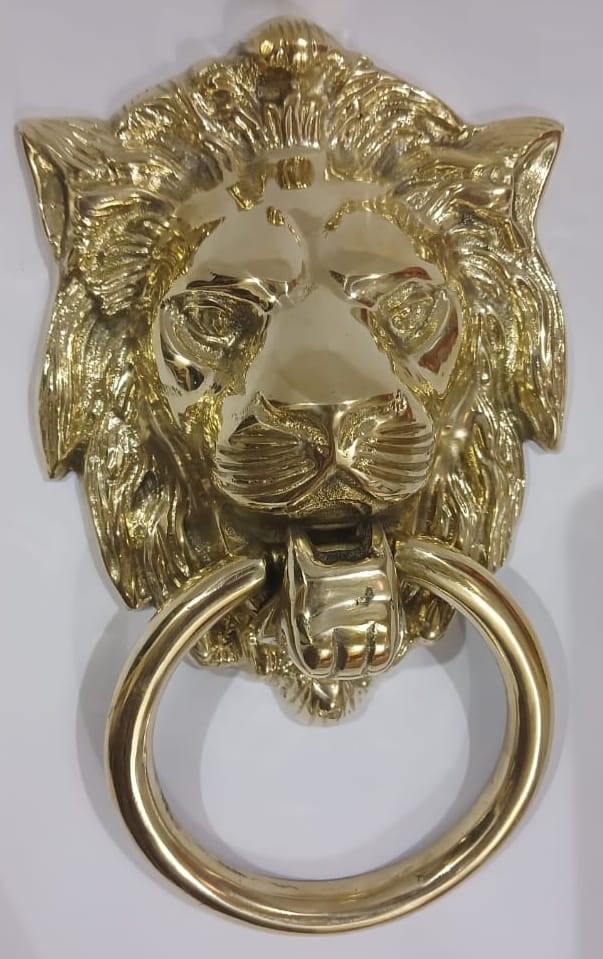 Large Solid Brass Lion Head Door Knocker