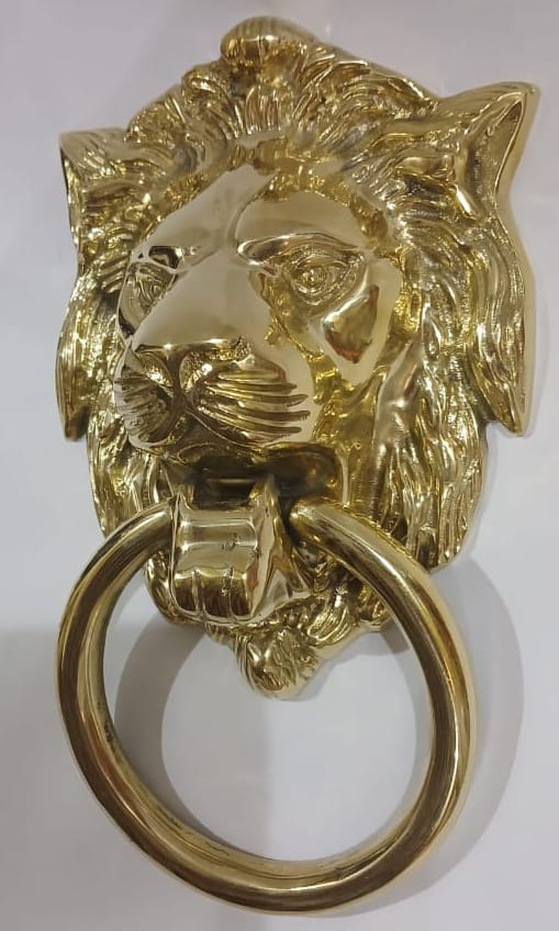 Large Solid Brass Lion Head Door Knocker