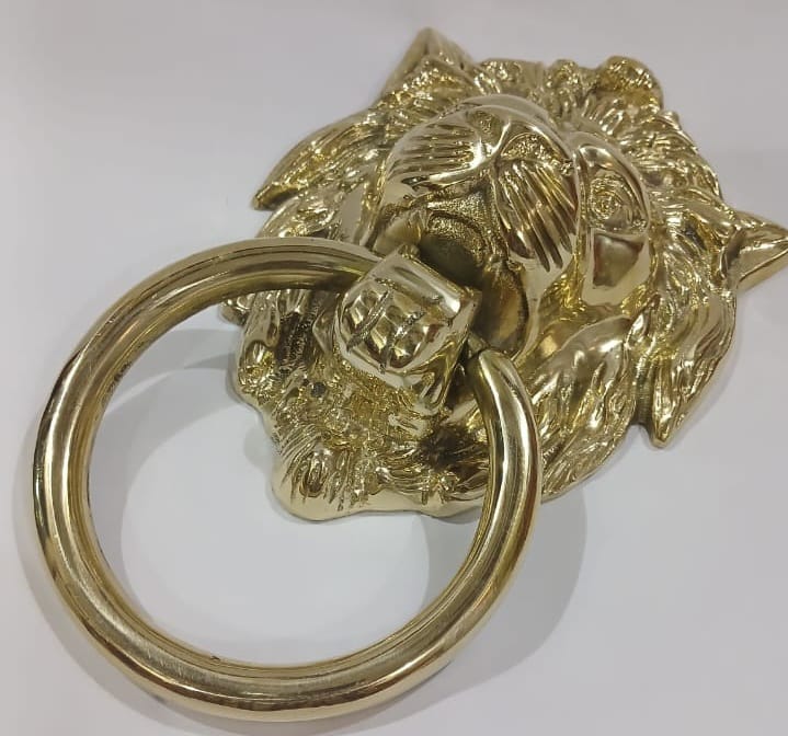 Large Solid Brass Lion Head Door Knocker