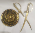 Decorative Solid Brass Shield with Two Swords