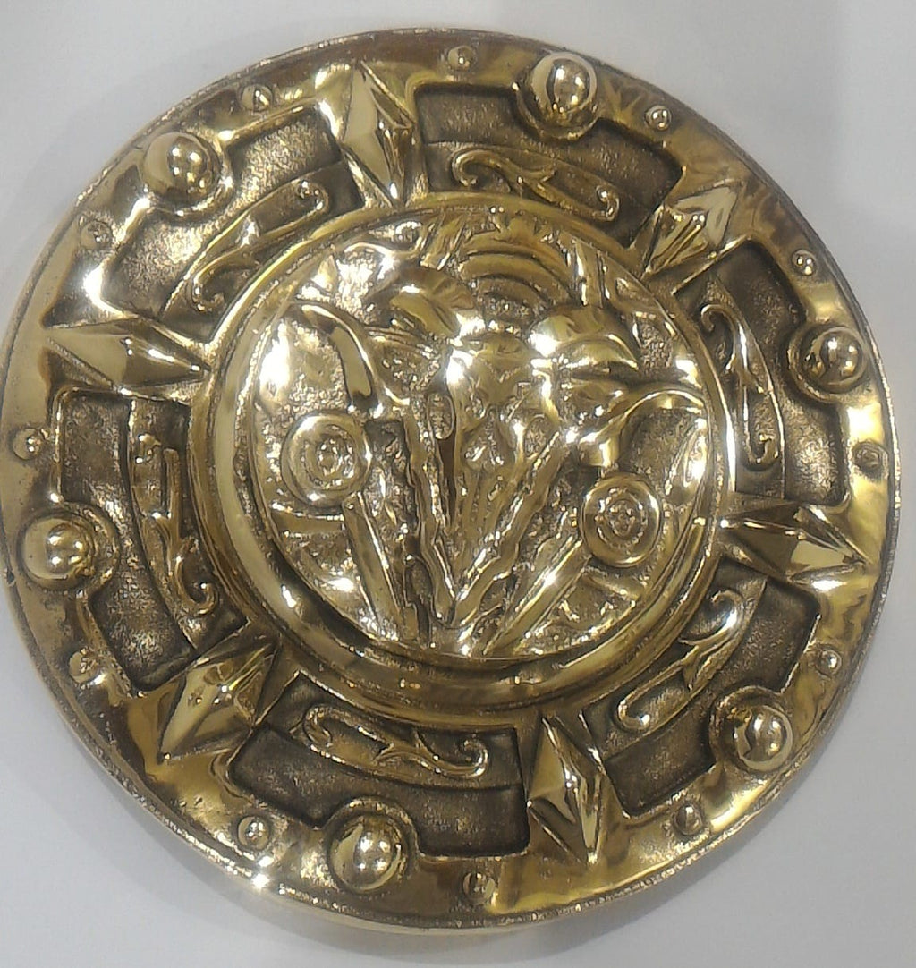 Decorative Solid Brass Shield with Two Swords