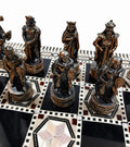 Luxury Mother-of-Pearl Chess Set with Metal Pieces & Storage Box
