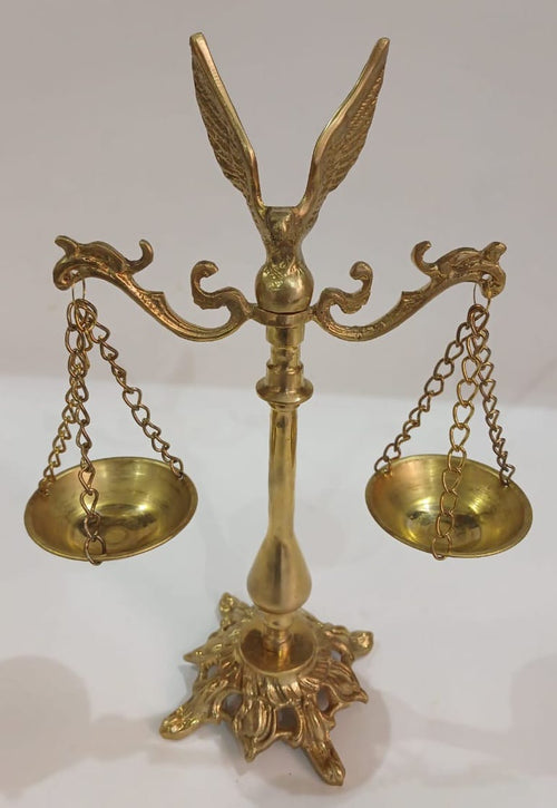 Solid Brass Justice Scale with Eagle Statue