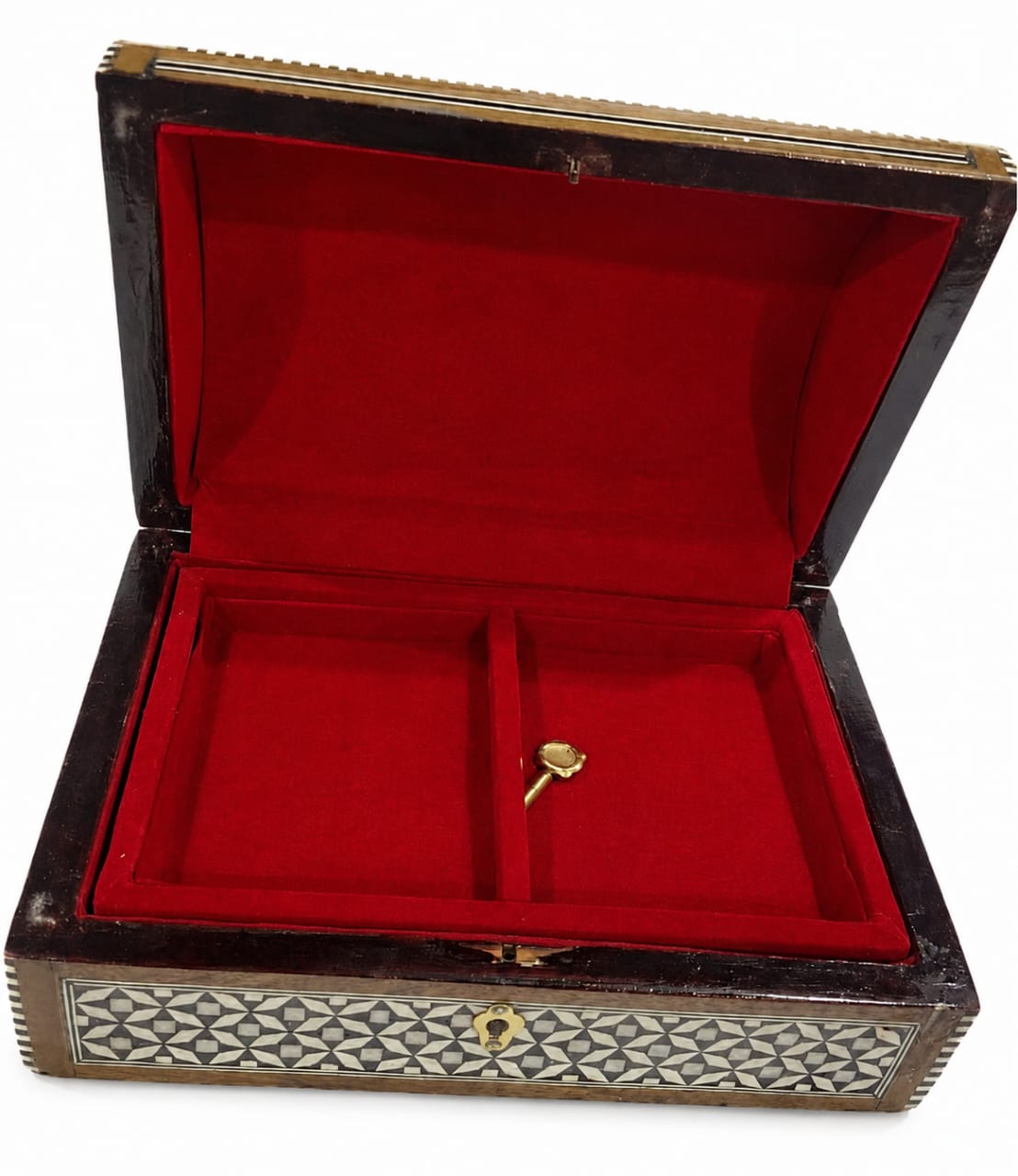 Luxury Mother-of-Pearl Chess Set with Metal Pieces & Storage Box